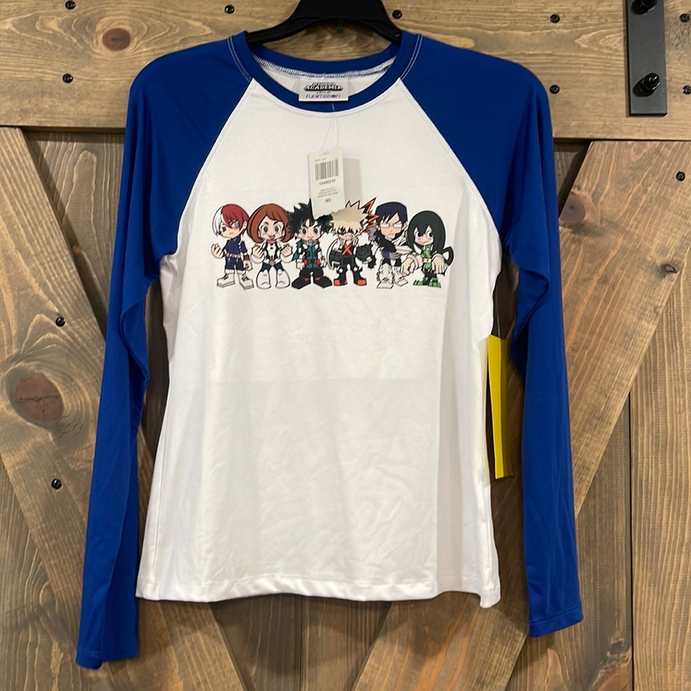 NWT My Hero Academia Raglan style shirt